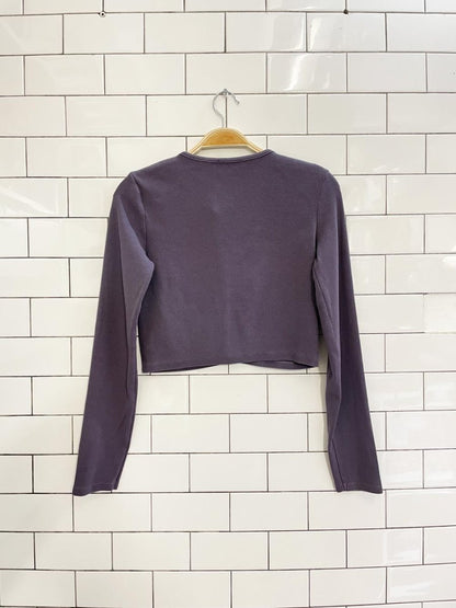 zara ribbed crop long sleeve cardigan top - good market thrift store