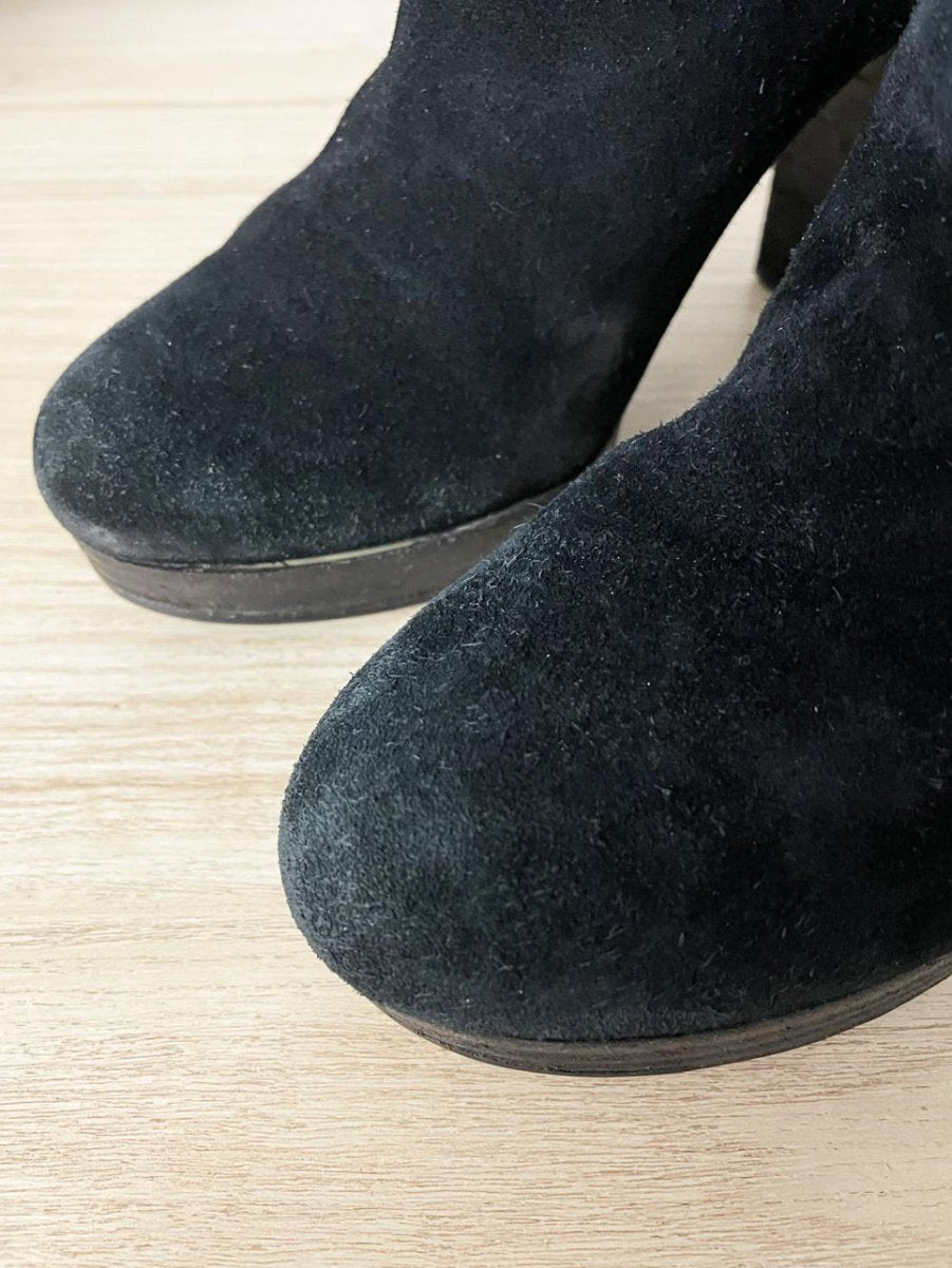 ugg dandelion sheepskin heeled suede boots - good market thrift store