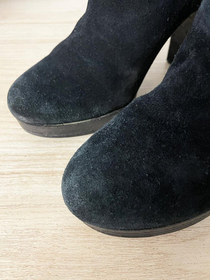 ugg dandelion sheepskin heeled suede boots - good market thrift store