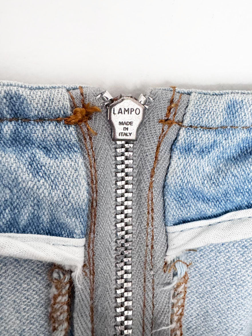 max mara back zip denim midi skirt | made in Italy