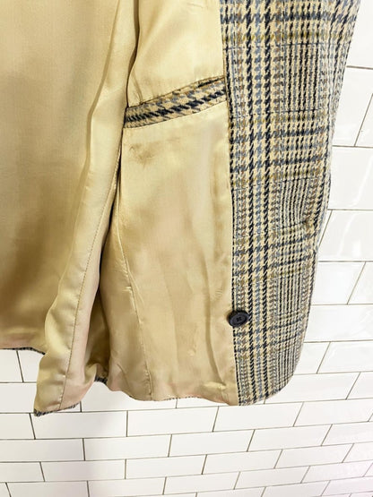 vintage 90s tc petites wool - blend houndstooth blazer - good market thrift store