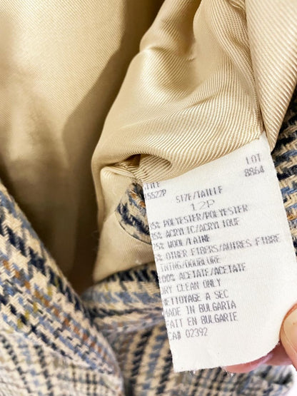 vintage 90s tc petites wool - blend houndstooth blazer - good market thrift store