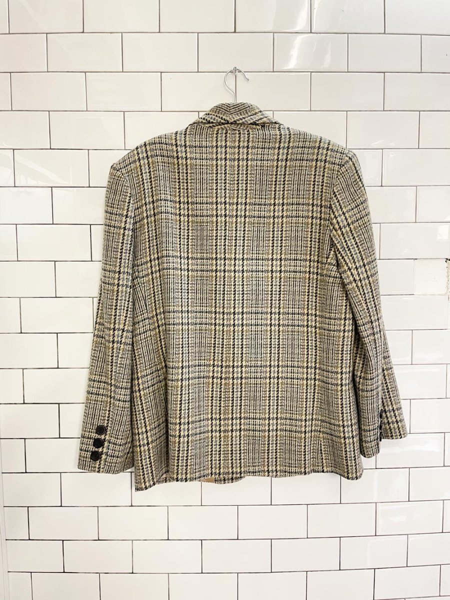 vintage 90s tc petites wool - blend houndstooth blazer - good market thrift store