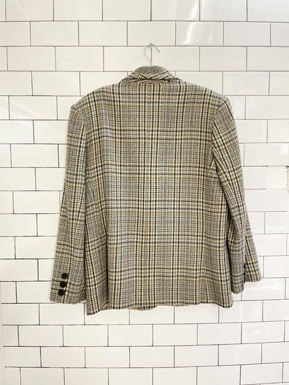 vintage 90s tc petites wool - blend houndstooth blazer - good market thrift store