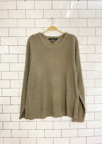 vintage 00s club monaco ramie - cotton slub knit top - good market thrift store