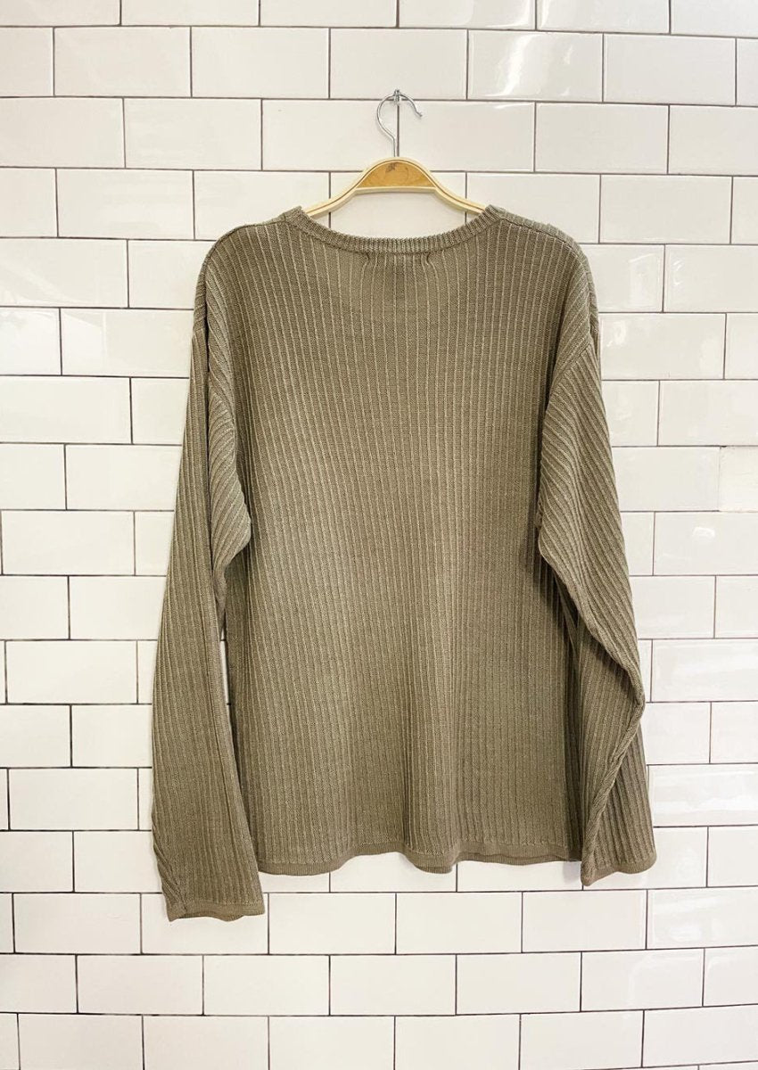 vintage 00s club monaco ramie - cotton slub knit top - good market thrift store