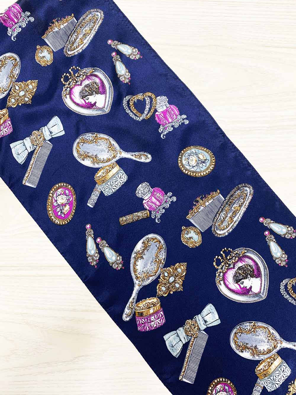 vintage echo 100% silk rectangle vanity scarf