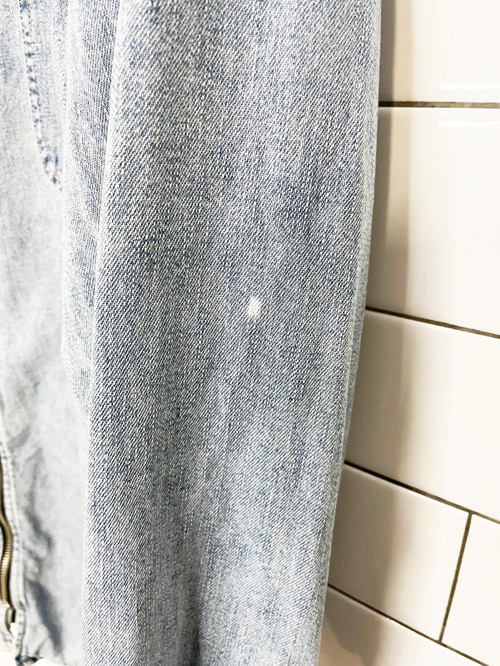 vintage 90s new york jeans soft light denim full zip chore jacket