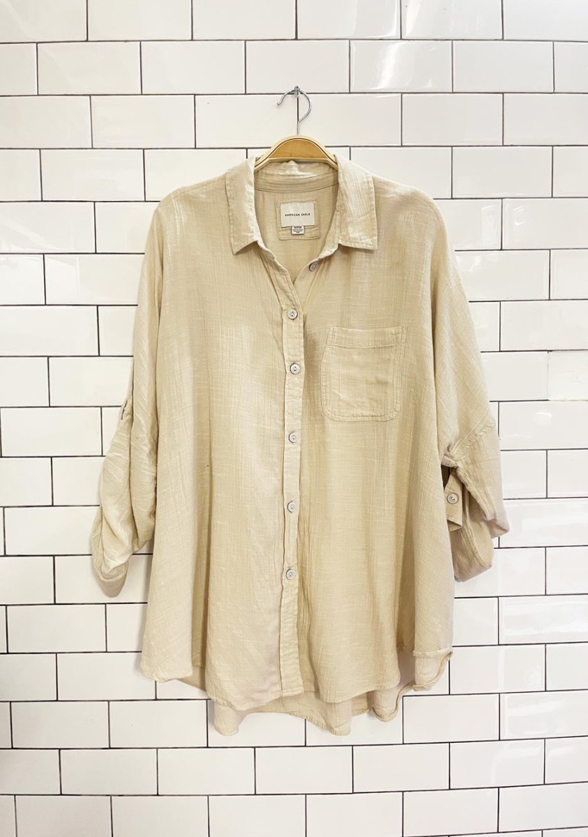 american eagle oversized textured shirt - good market thrift store