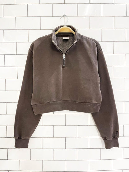 tna cozy fleece perfect 1/4 zip cropped sweatshirt | artizia - good market thrift store