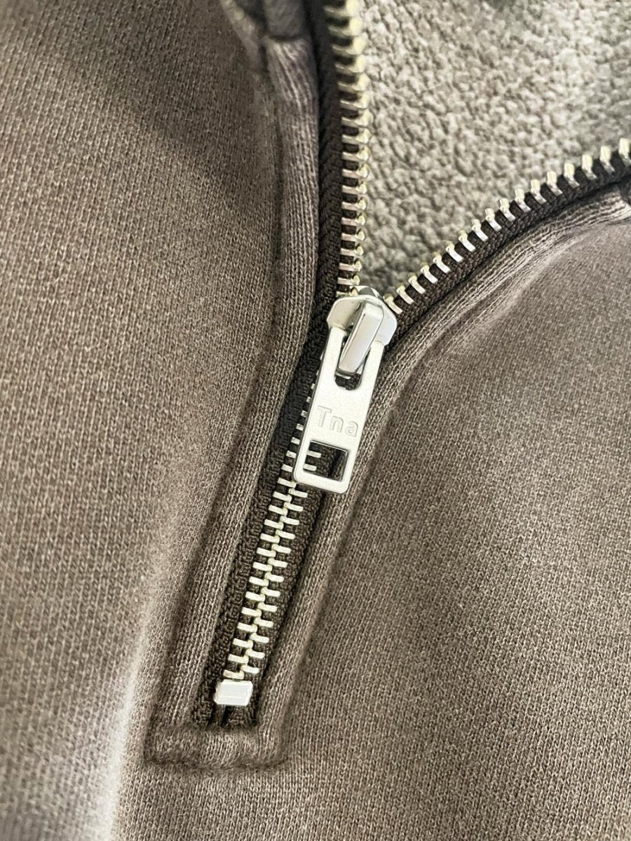 tna cozy fleece perfect 1/4 zip cropped sweatshirt | artizia - good market thrift store