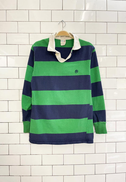 vintage athletic knits big stripe rugby polo - good market thrift store