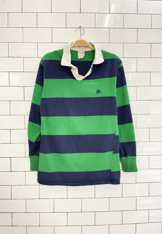 vintage athletic knits big stripe rugby polo - good market thrift store