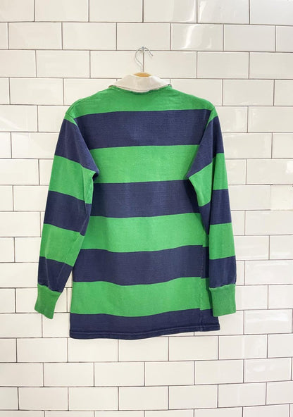 vintage athletic knits big stripe rugby polo - good market thrift store