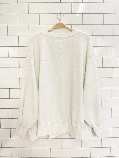 ae seriously lived in ovesized waffle sweatshirt - good market thrift store