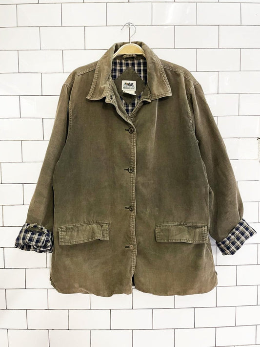 vintage 00s NR flannel lined corduroy chore jacket | northern reflections - good market thrift store