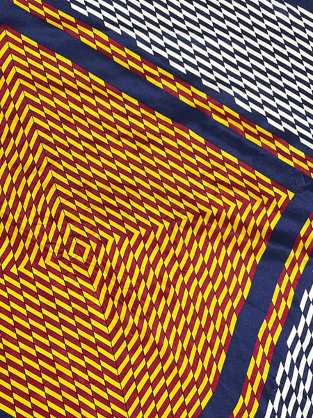 vintage 80s desco 100% silk op art xl square scarf