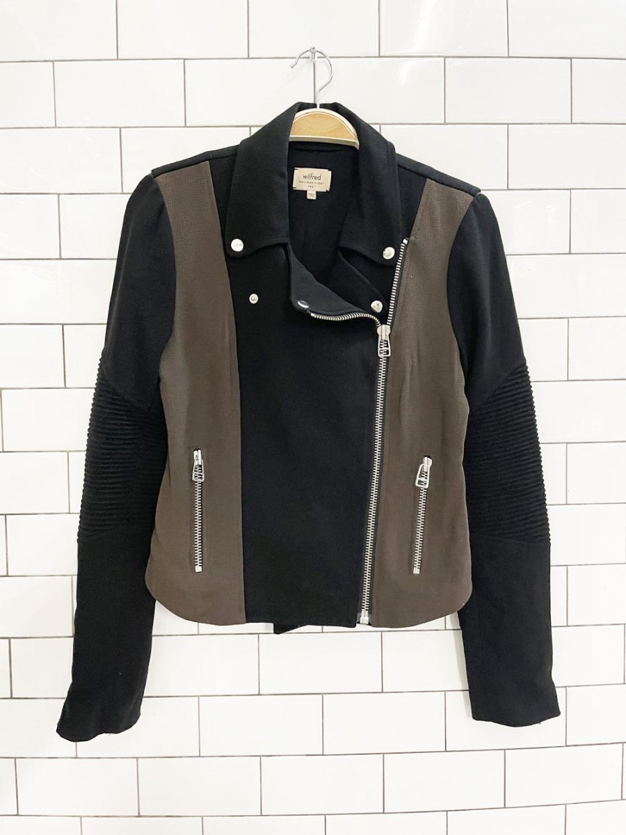 wilfred montesson crepe moto jacket | aritzia - good market thrift store
