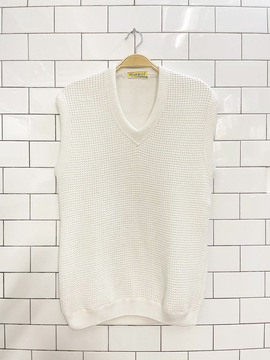 vintage kapil waffle knit sweater vest - good market thrift store