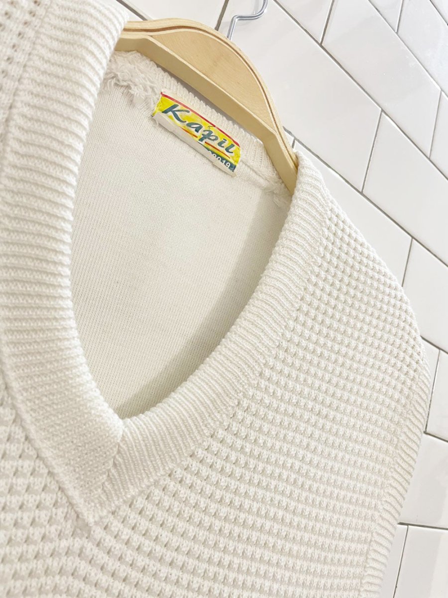 vintage kapil waffle knit sweater vest - good market thrift store
