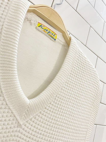 vintage kapil waffle knit sweater vest - good market thrift store