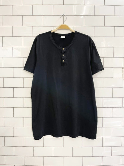 reigning champ 1/4 button relaxed tee - good market thrift store