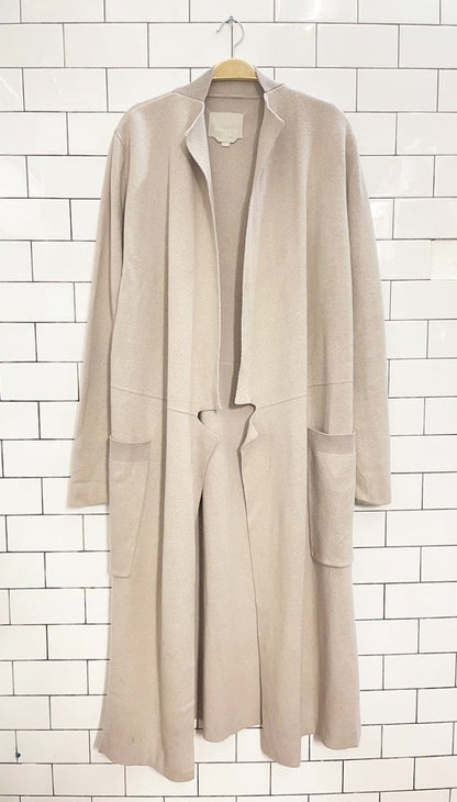 soia & kyo wool - blend benela mist knit open long cardigan - good market thrift store