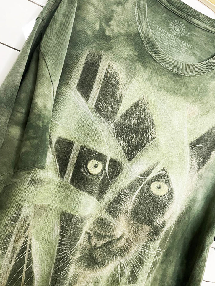 vintage 00s the mountain jaguar jungle tie dye tee