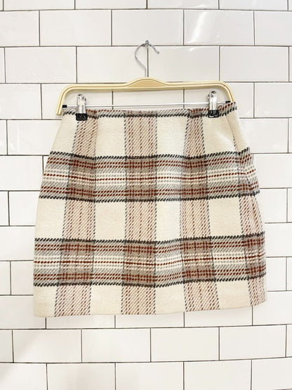 nwt h&m wool - blend plaid mini skirt - good market thrift store