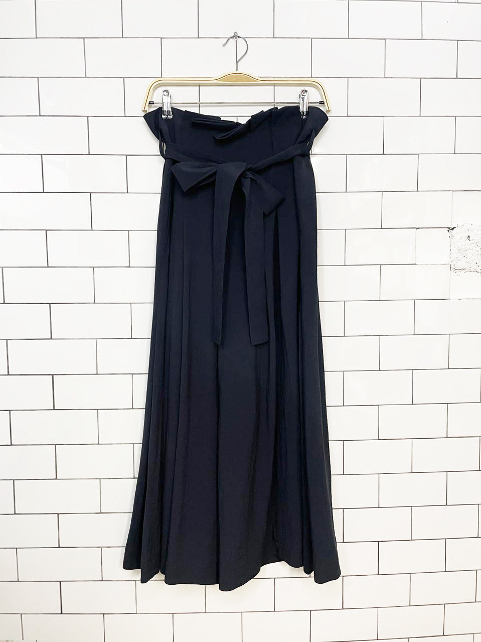 cos pleated wide leg high rise belted dress pants