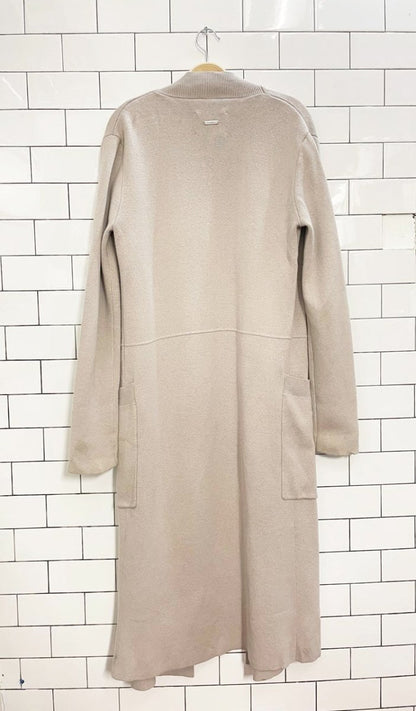 soia & kyo wool - blend benela mist knit open long cardigan - good market thrift store