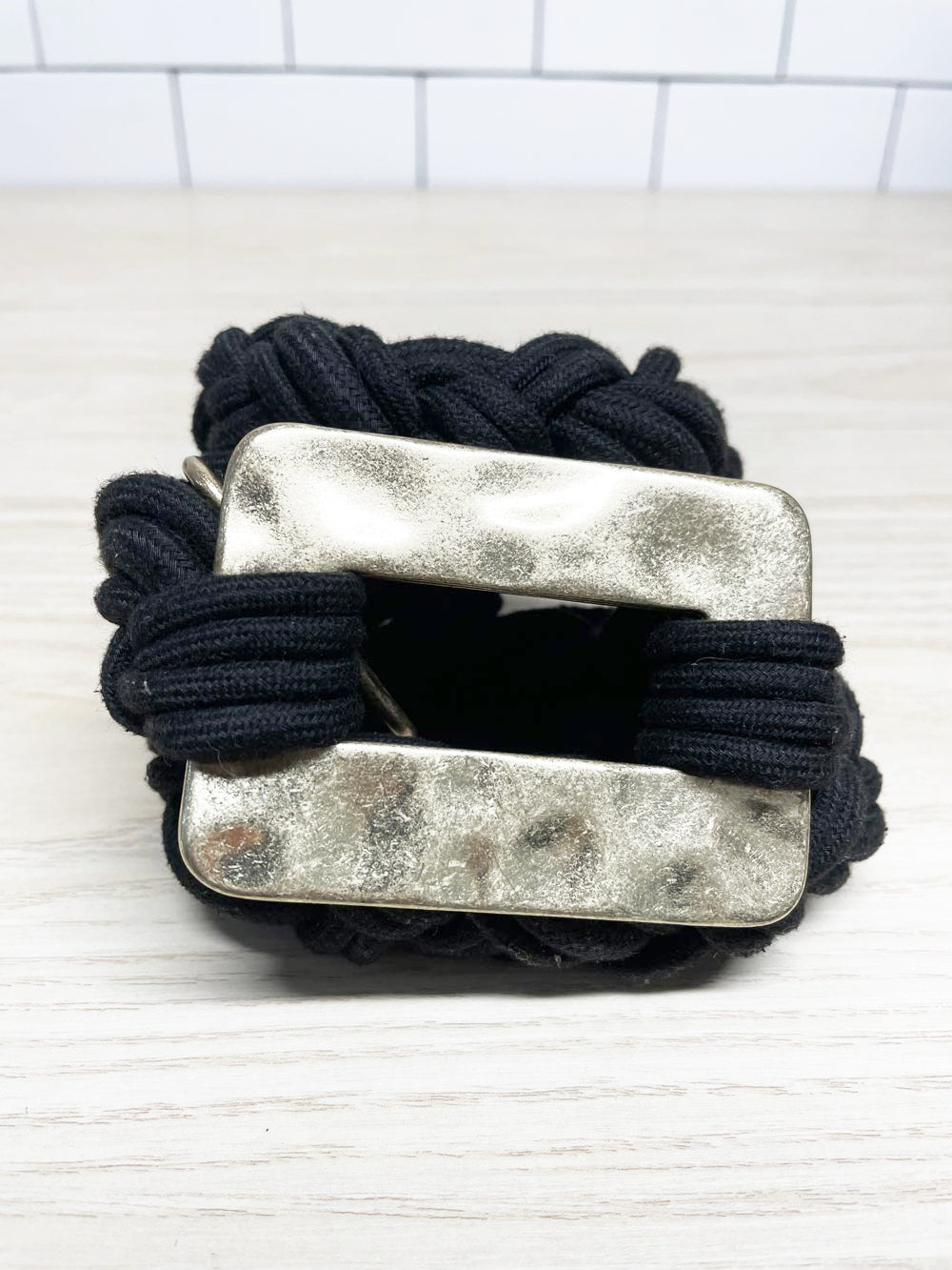 vintage braided rope + buckle waist belt
