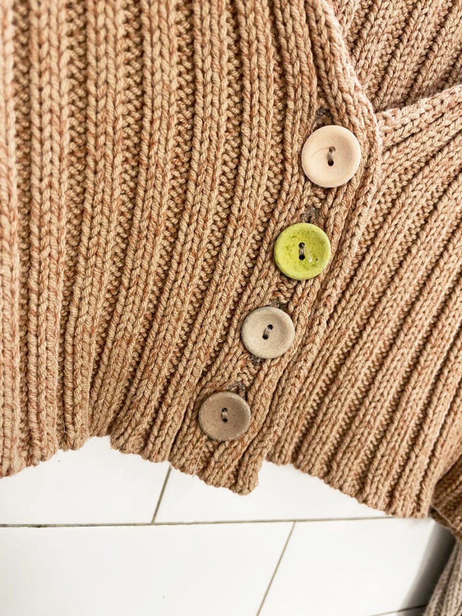 vintage 00s lilith boho knit mini crop cardigan | made in France - good market thrift store