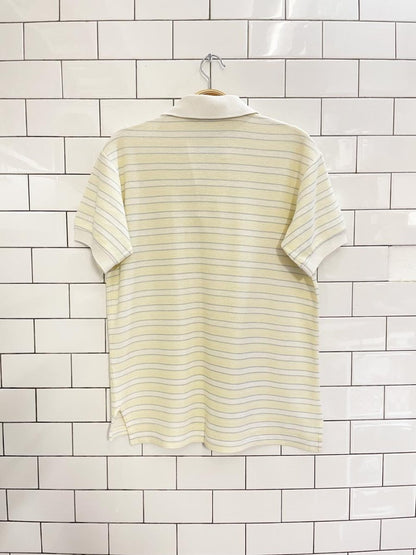 vintage 90s polo ralph lauren butter yellow stripe polo - good market thrift store