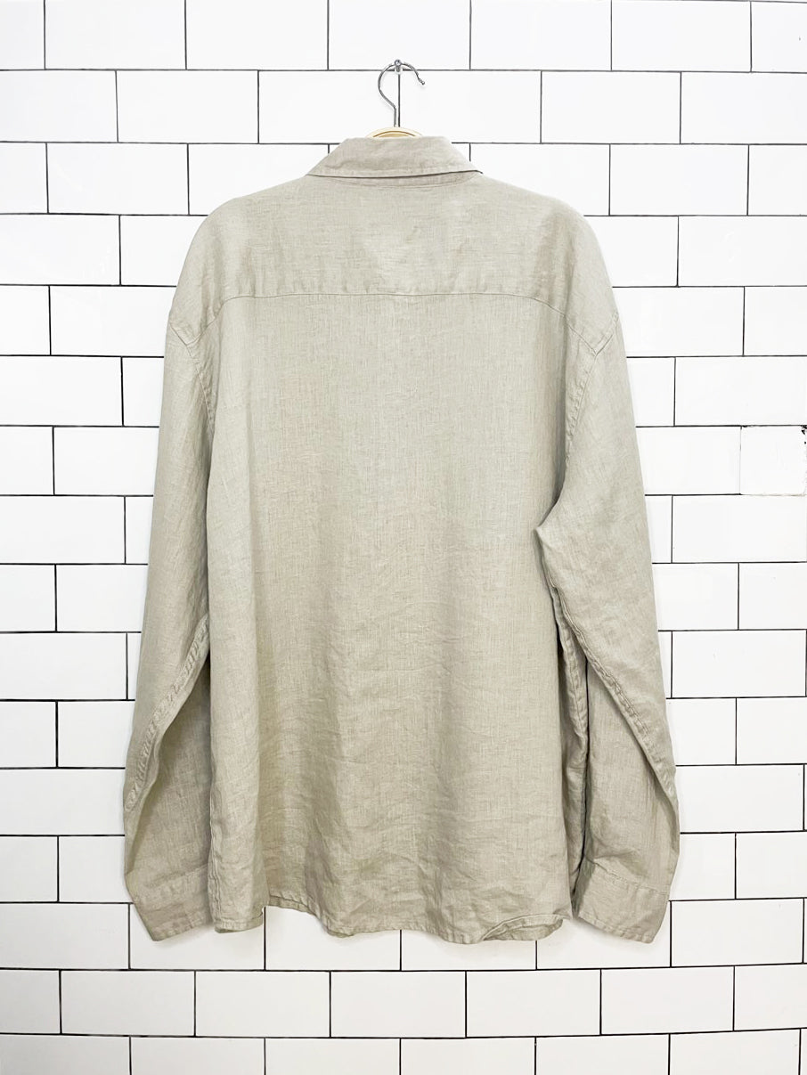 bruno new york 100% linen full button shirt