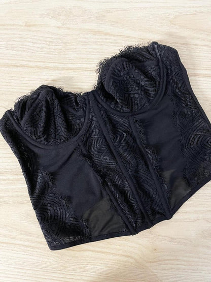 garage lace mesh corset bustier - good market thrift store