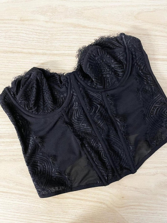 garage lace mesh corset bustier - good market thrift store