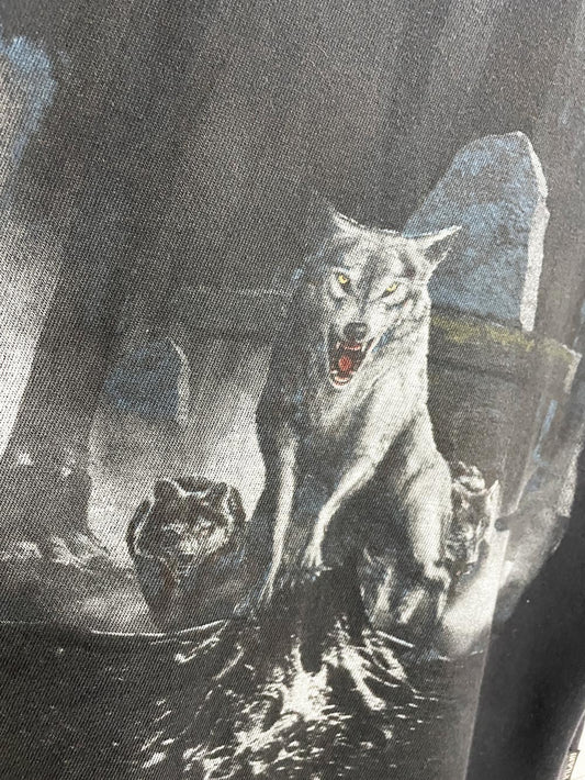 vintage kilani printed wolf heavy weight sleeveless top | crosstrainer xrnr apparel