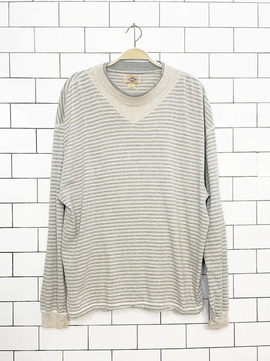 vintage all american basic sportswear striped long sleeve top