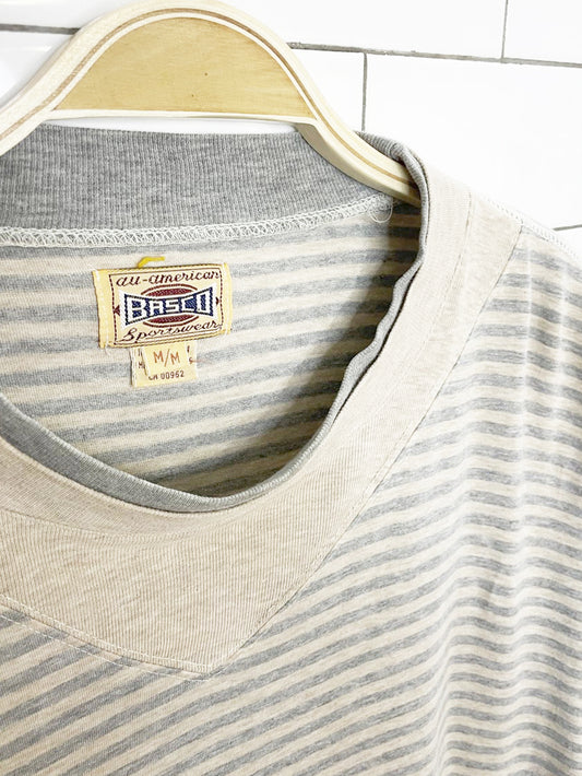 vintage all american basic sportswear striped long sleeve top