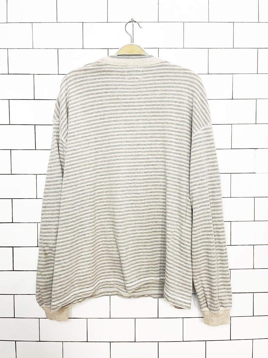 vintage all american basic sportswear striped long sleeve top