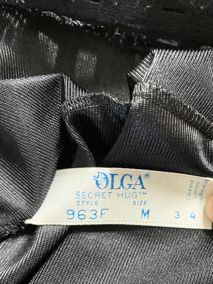 vintage olga secret hug sateen lace trim midi slip skirt