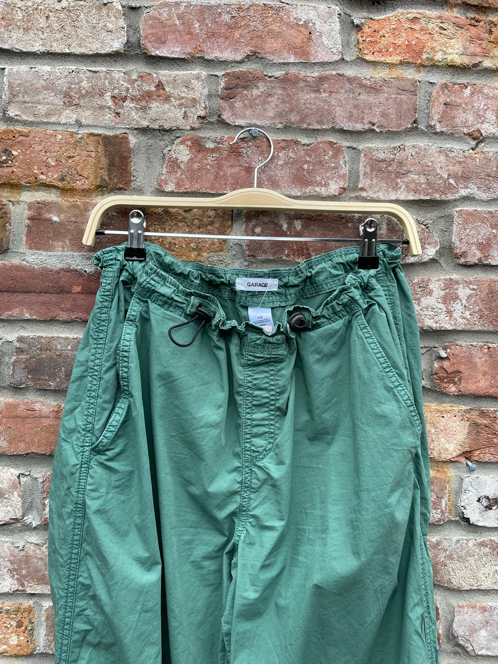 garage paxton green parachute pants