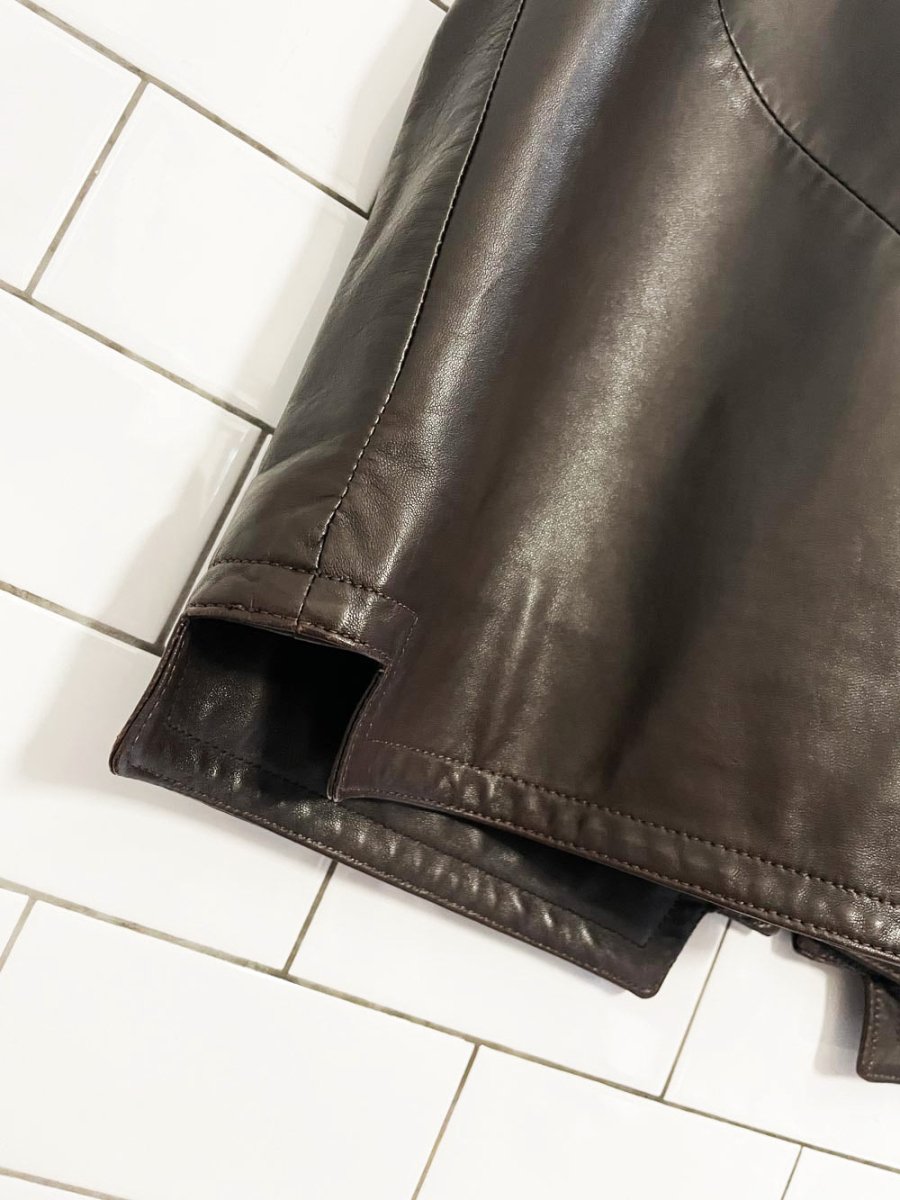 vintage karen gunna butter leather minimal zip vest | made in Canada - good market thrift store