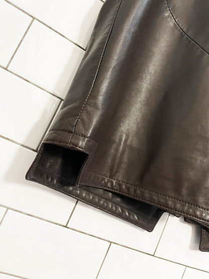 vintage karen gunna butter leather minimal zip vest | made in Canada - good market thrift store