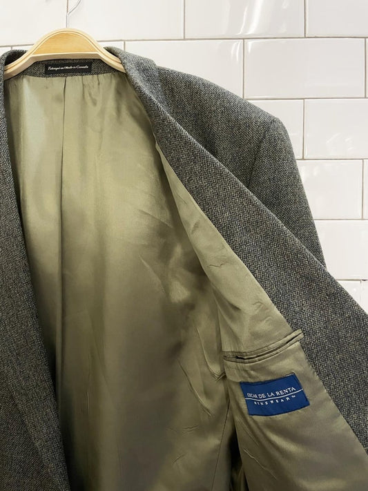 vintage oscar de la renta wool menswear blazer | union made - good market thrift store