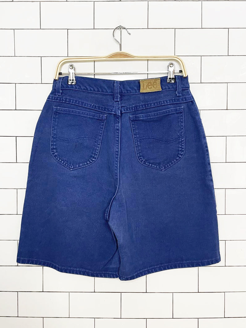 vintage 90s lee wide leg long denim shorts | union made in USA