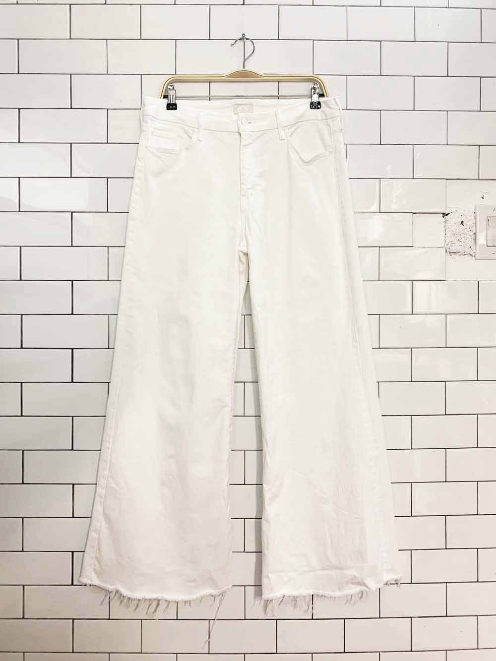 mother wide leg raw hem jeans | made in usa