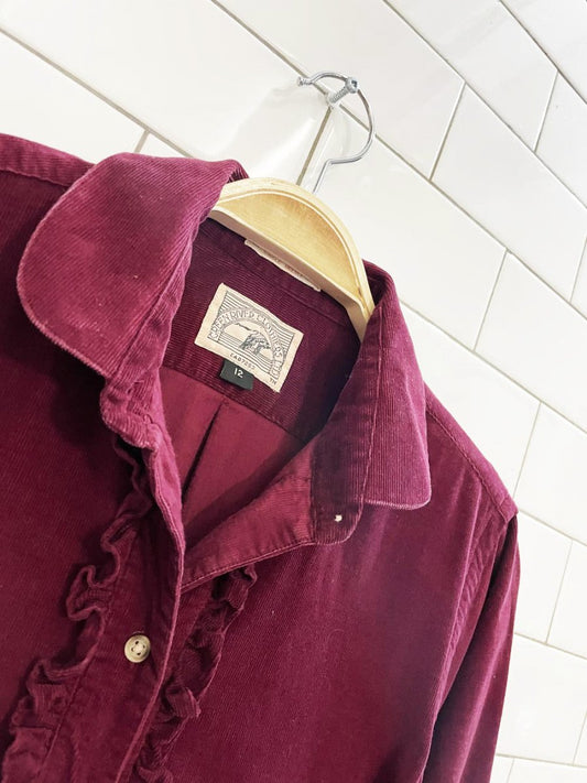 vintage 90s green river clothiers ruffled corduroy shirt dress - good market thrift store