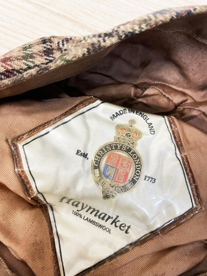 vintage haymarket 100% wool houndstooth flat cap | made in England - good market thrift store